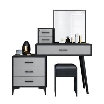 Bedroom Dressing Table Gray Simple Modern Storage Cabinet Integrated Light Luxury Nordic Net Red Ins Wind Vibrato Makeup Table-0012