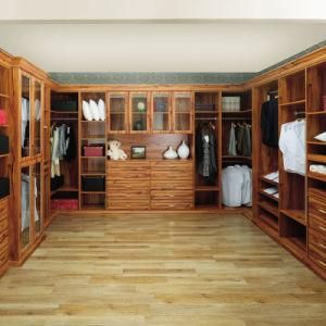 Oppein Classic Brown Open Wooden Wardrobe (OPY09-33)