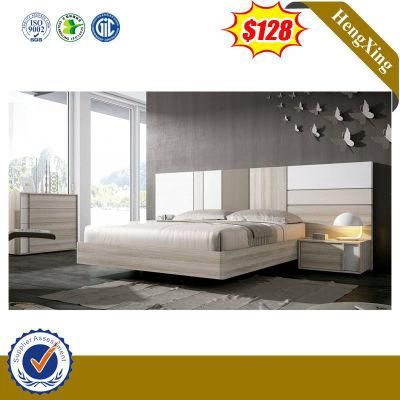 Double Size Bedroom Furniture Melamine Hotel Wooden Room Bed