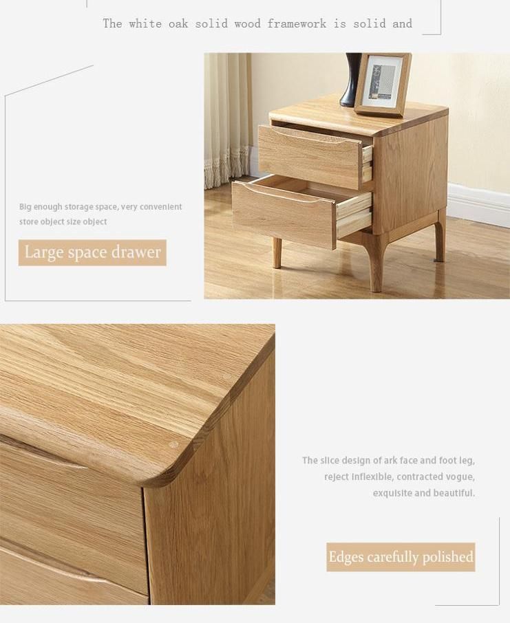 Furniture Modern Furniture Cabinet Home Furniture Bedroom Furniture Scandinavian Contemporary Modern Nordic Solid Oak Wood 2 Drawers Storage Bedside Table