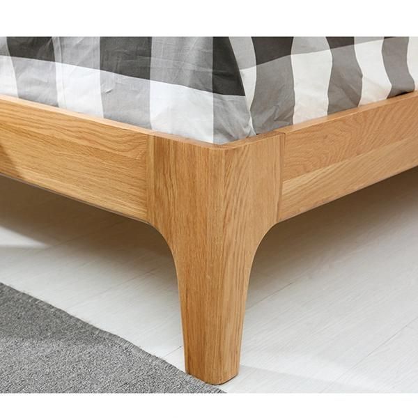 White Oak Multifunctional Double Bed Solid Wood Bedroom Bed