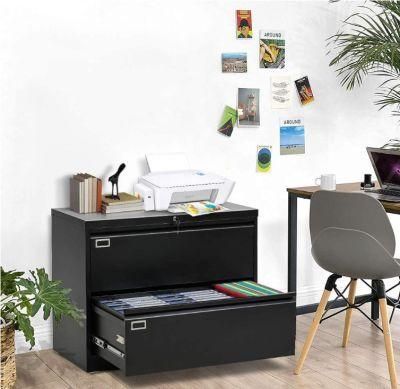 36&quot; Lateral File Cabinet with Lock, 2 Drawers Steel Lateral Filing Cabinet Lockable for Office