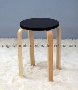 Black Seat Wood Stool