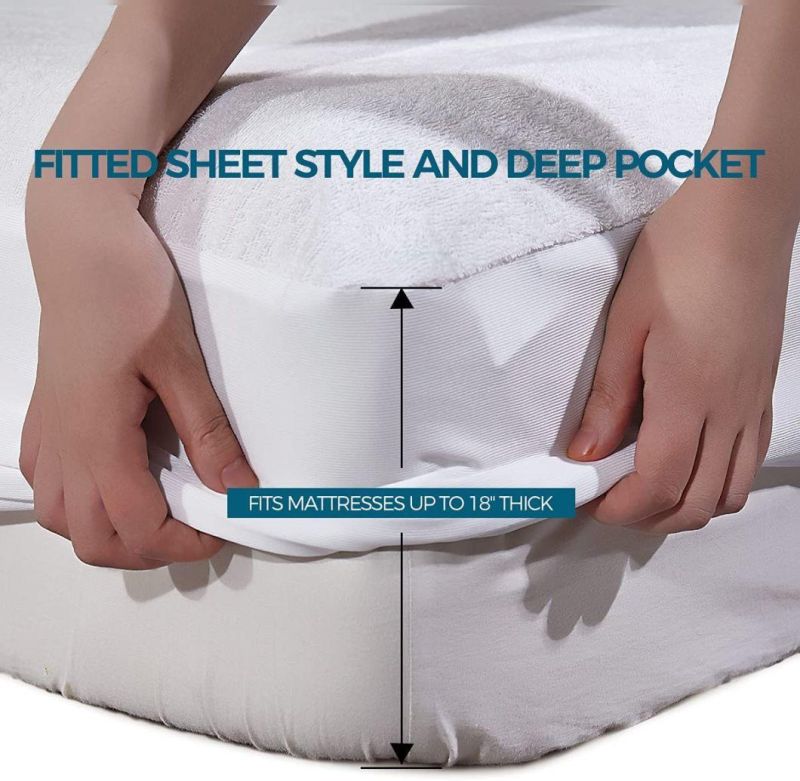 King Mattress Protector 100% Waterproof Mattress Pad Cover Oeko Tex 100 Cotton Terry Breathable Mattress Protector