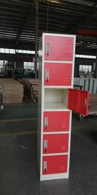 Single 6 Tier Personal Storage Knock-Down Metal Lockers