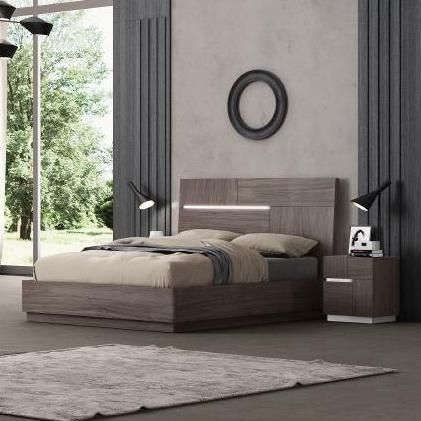 Nova Paper Lacquer Unti-Symmetry Brown Bedroom Furniture Sets