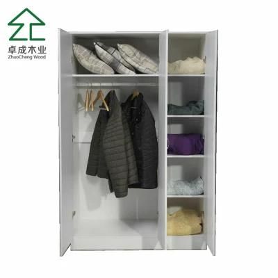 White Color 3 Doors Wardrobe with Handle