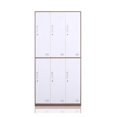 High Quality Steel Compact 6 Door Metal Locker Storage Wardrobe