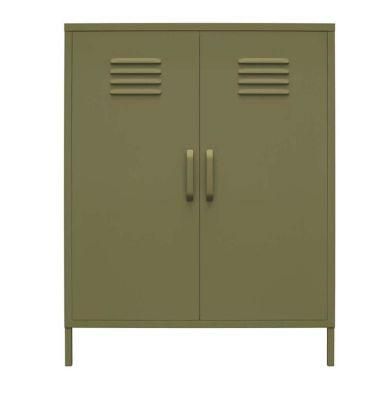 Gdlt 2 Door High Feet Steel Filing Cabinets Metallic Wardrobe with Shelves for Home