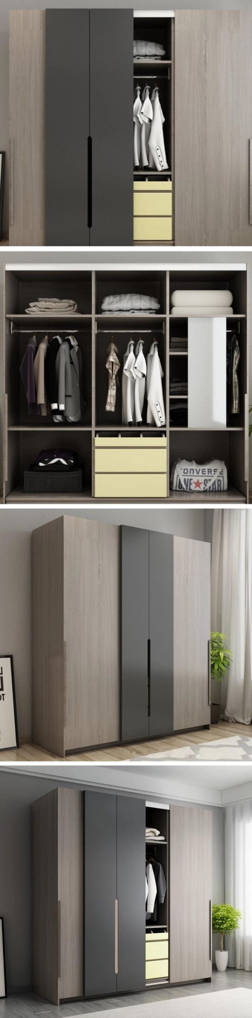 Bedroom Furniture Wood Panel Wardrobe Wood Panel Closet