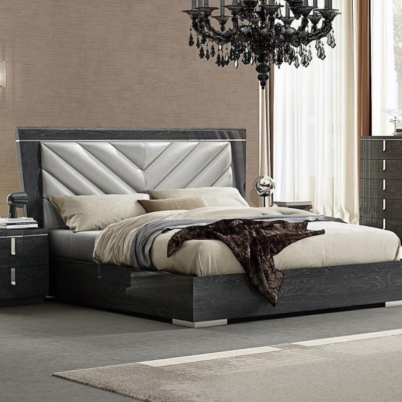 Nova Queen or King Size Beds High Gloss Bed with Black Lacquer