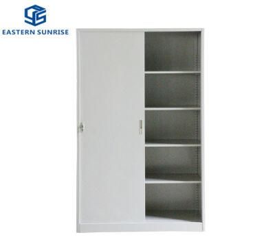 Modern Storage Cabinet with Steel Sliding Door for Office