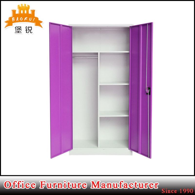 Promotion Sale 2 Door Steel Bedroom Wardrobe Design / Metal Clothes Cabinets Jas-005