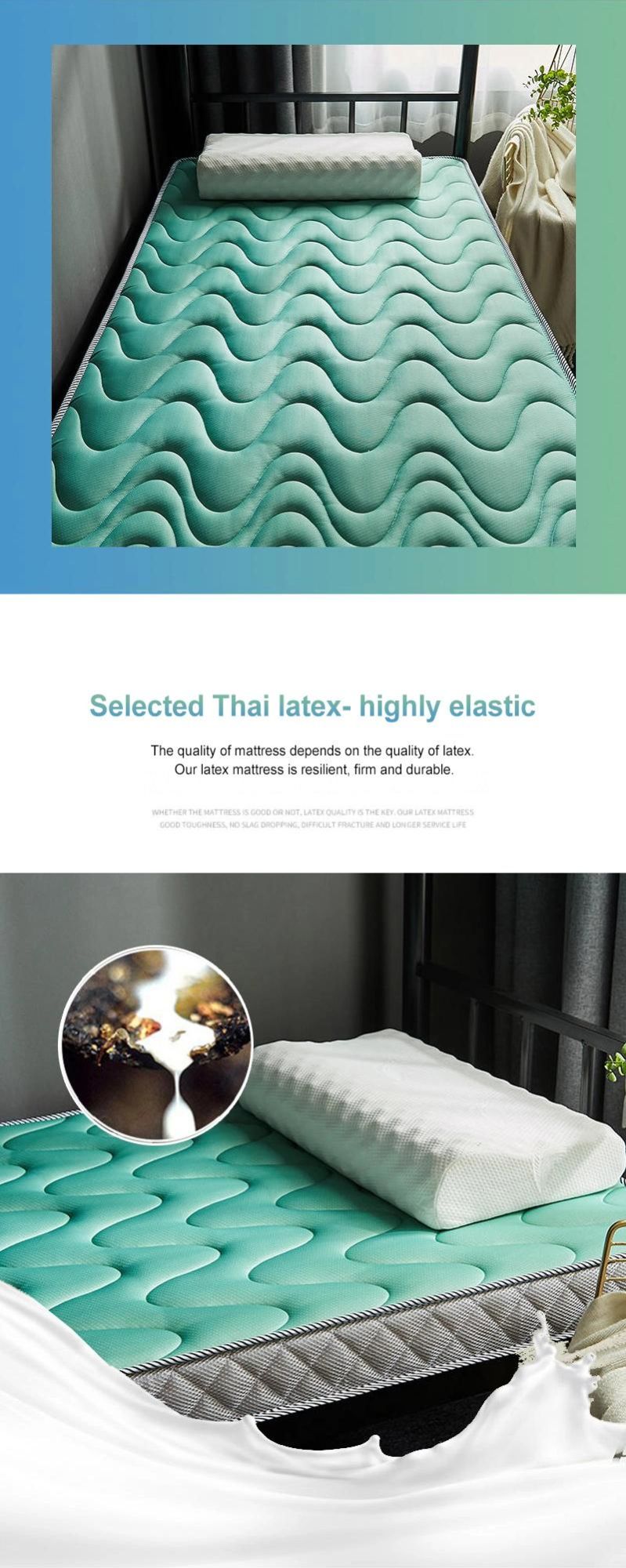 School Dorm Bed Mattress Thick 10cm Portable Soft Latex Twin