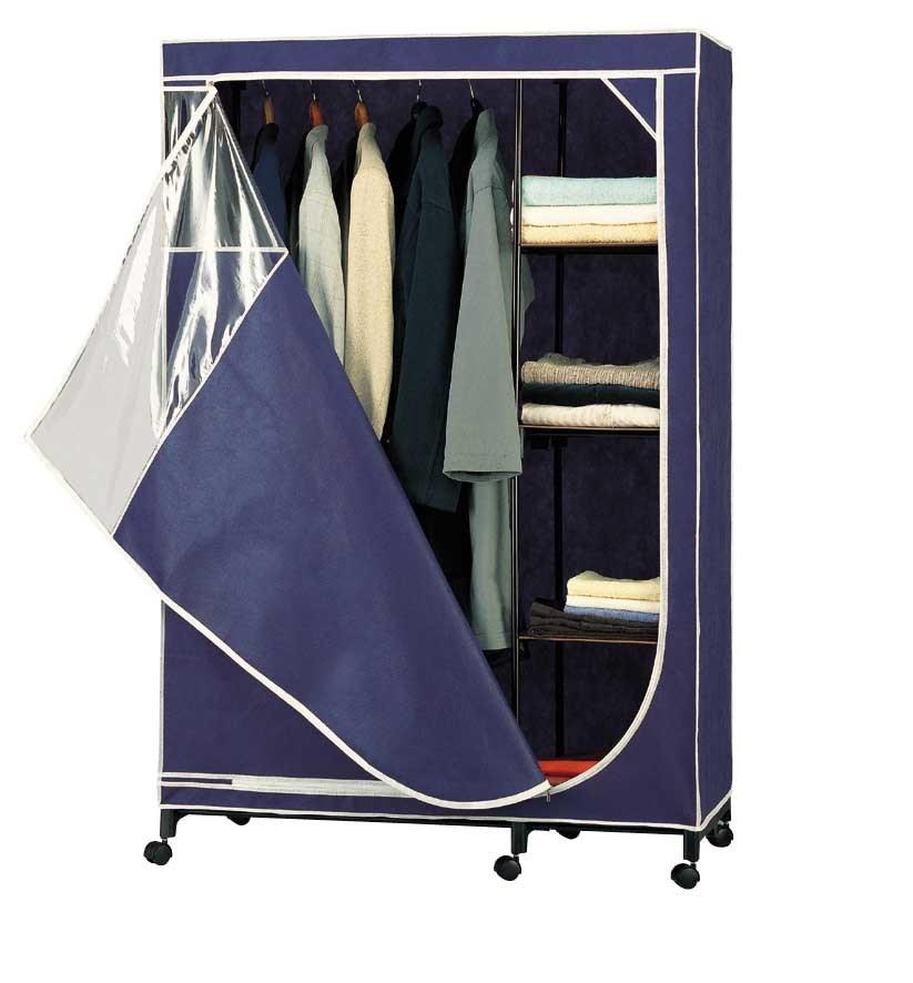 Simple Bedroom Fabric Portable Assemble Folding Sliding Cloth Wardrobe