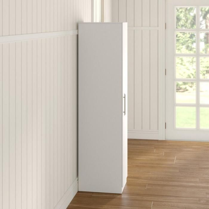 Simple Wooden Bedroom Furniture Clothes Storage Single Door Wardrobe