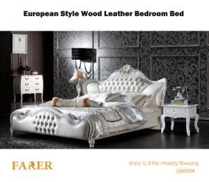 Luxury European Style Soft Leather Bedroom Bed