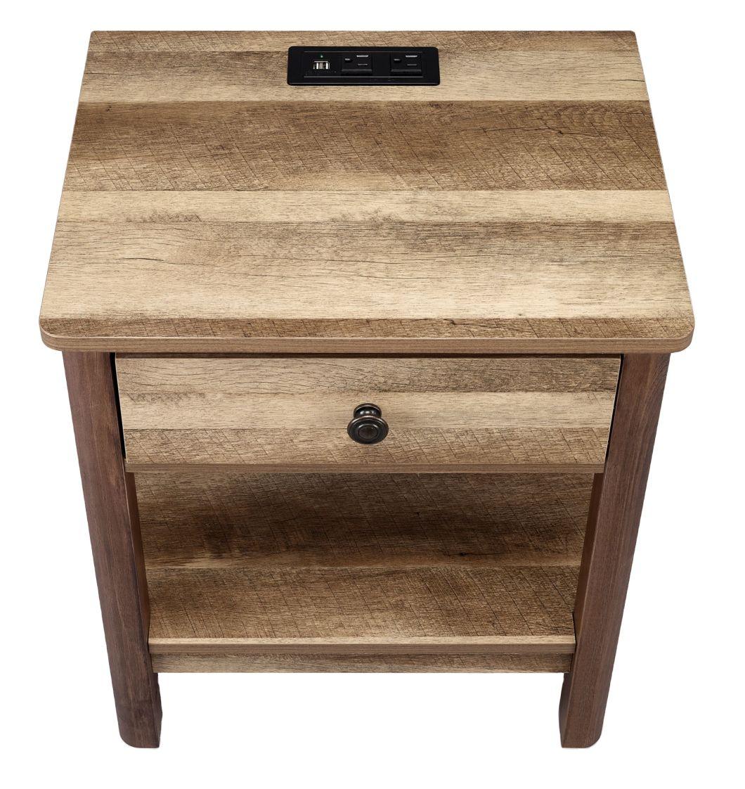 Nightstand Bedside Table Wood Table with Drawer with USB