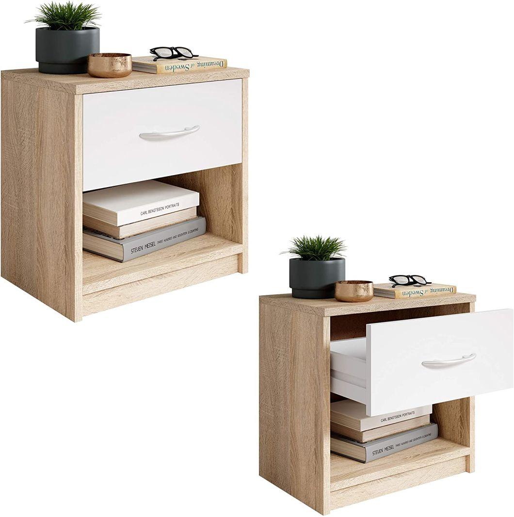 Solid Wood of Bedroom of Contemporary Household Furniture Receives Contracted Bedside Cabinet