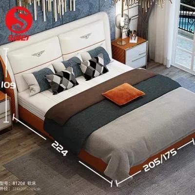 Light Luxury Storage Leather Art Bed Master Bedroom Model Room Double Bed