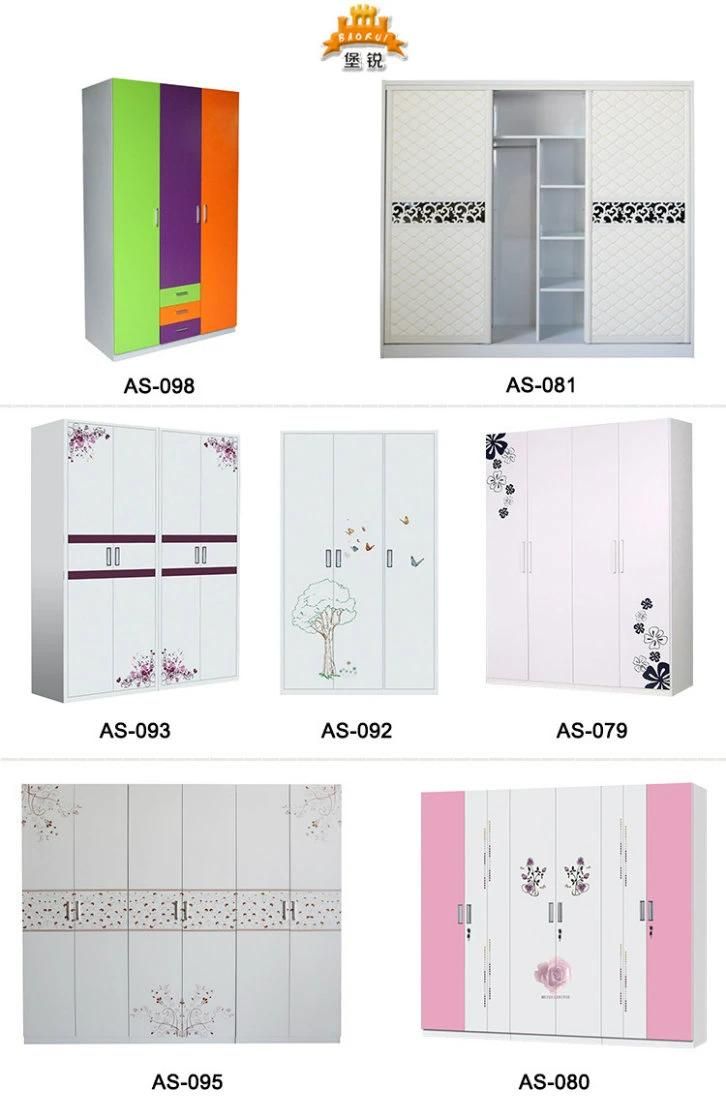 Fas-092 3 Doors Steel Bedroom Furniture Clothes Hanging Cabinet Steel Wardrobe