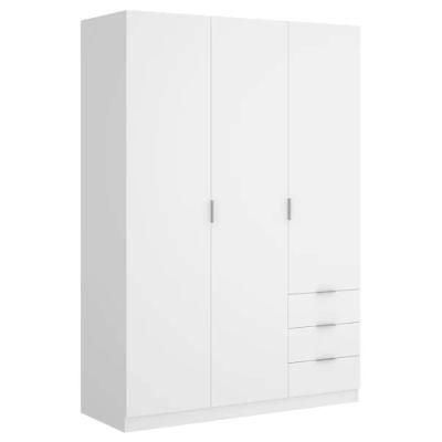 Factory Sale Home Furniture Bedroom Hinged Door Wardrobe with 3 Drawers