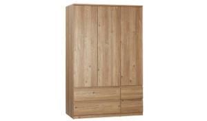 Size 185cm*119cm*59cm Oak Color Large Storage 4 Drawer 3 Door Hotel Wardrobe