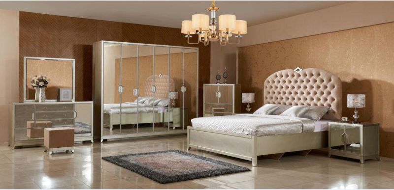 2018 Hot Sale Solid Wood Bedroom Furniture with Mirror