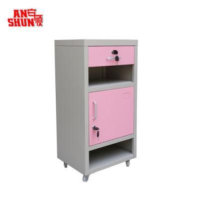 Hot Sale Hospital Metal Cabinet Bedside Locker with Wheels