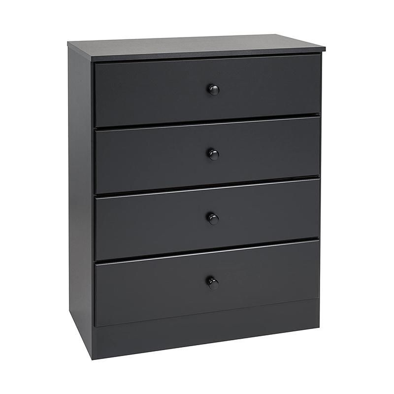 Black Wooden Cabinet with 4 Drawer Dresser