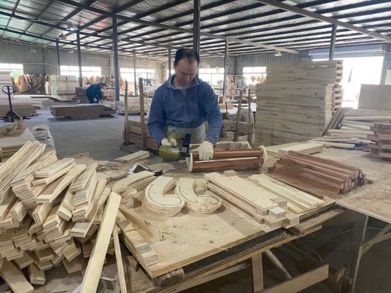 Huayang Modern Solid Wooden Home Bedroom Sofa Double King Bed