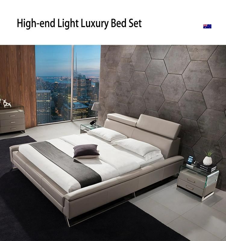 Manufacturing Cheap Fabric Slat Double Wall Bed Bedroom Home Furniture Made in China