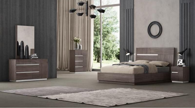 Nova Paper Lacquer Unti-Symmetry Brown Bedroom Furniture Sets