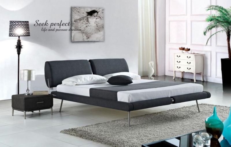 Latest Hot Sale Bed Upholstered Leather Bed King Bed Double Bed L Home Furniture Bedroom Furniture in Italy Style