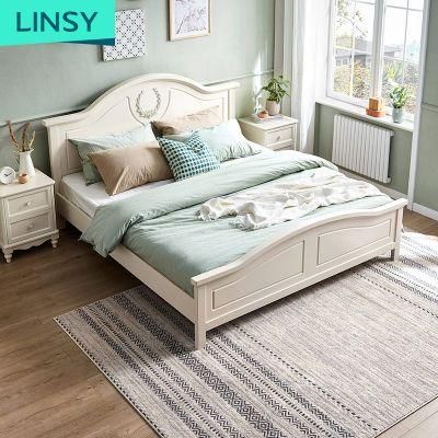 Linsy Modern White Wood Beds Bedroom Furniture Set Bd4a