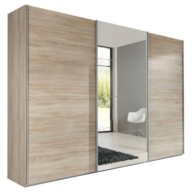 Modern Stylish Style Wooden Bedroom Sliding Mirror Door Wardrobe