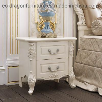 European Style Modern Bedroom Furniture Wooden Two Layers Nightstands Table