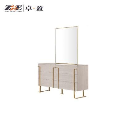 Modern Luxury Veneer Painting Dresser with Mirror for Home Bedroom Furniture