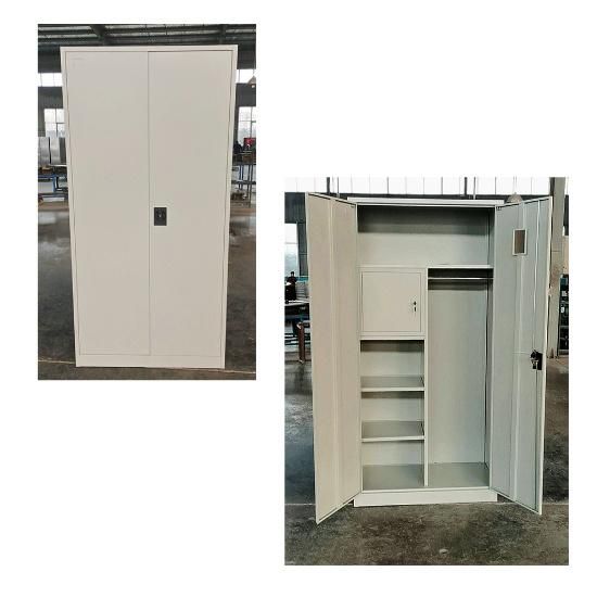 Fas-005 Wholesale Wardrobe Double Door Metal Locker Steel Clothes Almirah Design Cabinet