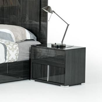 Nova Easy Assembly Gray Lacquer Finish 24"W Nightstands