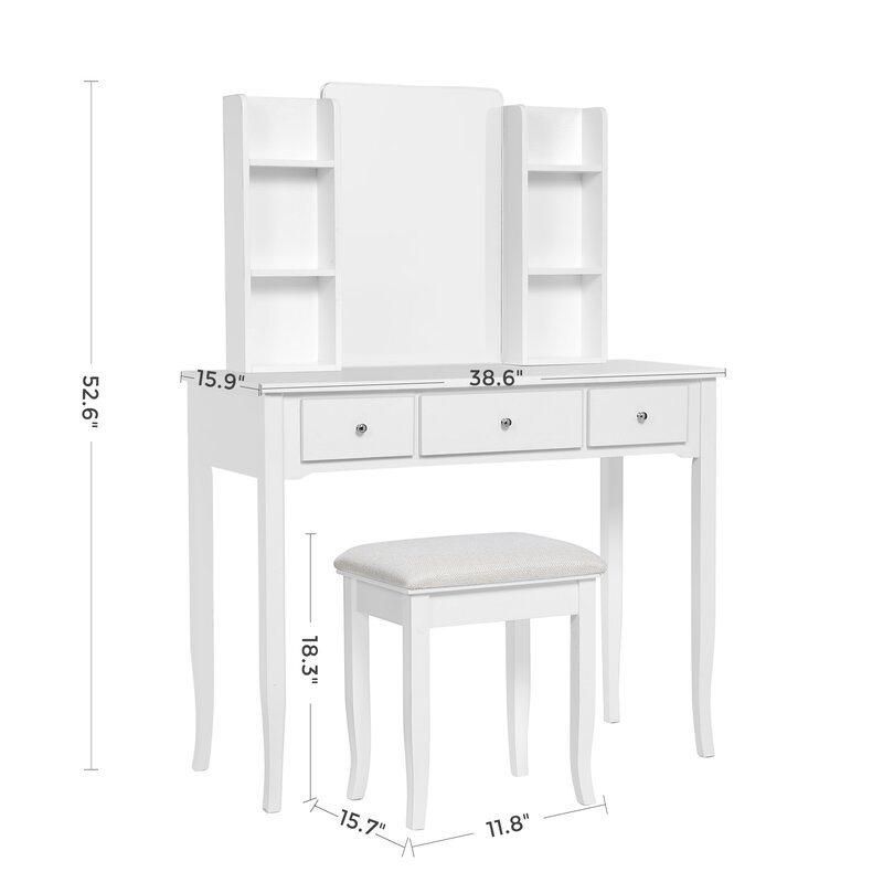 Vanity Set with Stool and Mirror