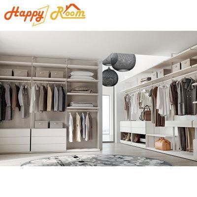 Durable Clothes Closets Storage Aluminum Cabinets with Hanging Rod and Additional Storage Racks