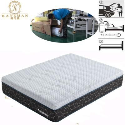 10 Inch Luxury Natural Latex Visco Memory Foam Mattress Roll in Color Box