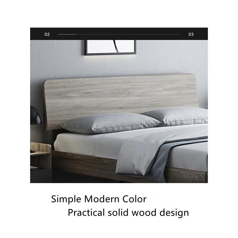 Light Luxury Style Creative Plaid Black Color Backrest Bedroom Furniture King Queen Size Beds