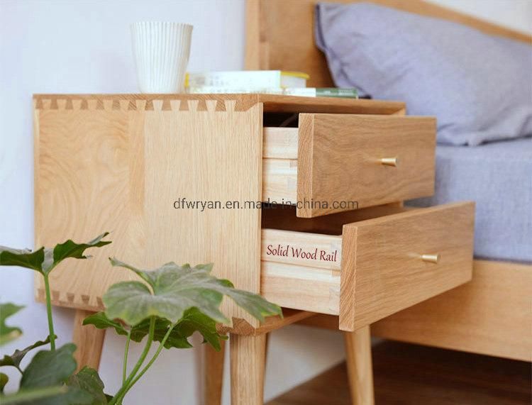 White Oak Storage Drawer Bedside Cabinet Nightstand Cabinet