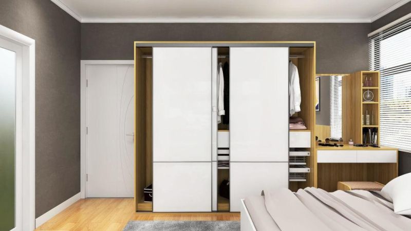 Simple Design Modern Single Swing Door Bedroom Wardrobes for Small Spaces