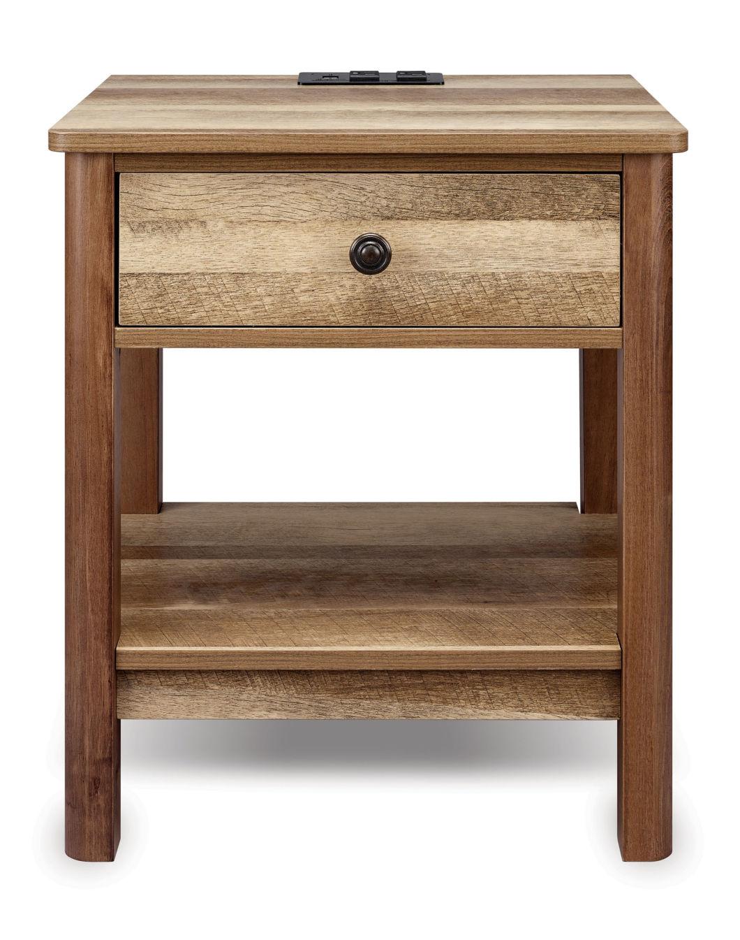 Nightstand Bedside Table Wood Table with Drawer with USB