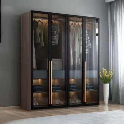Custom Italian Design Glass Door Shape Bedroom Wardrobe