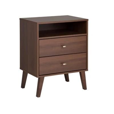 High Quality Brown Rectangle Cheap Modern Wooden Bedside Table