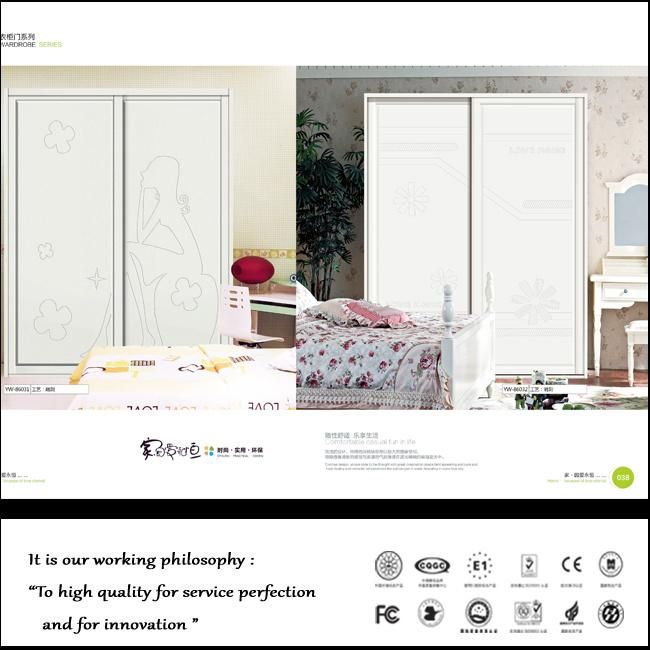 Classic Flower Carving Sliding Door Wardrobe